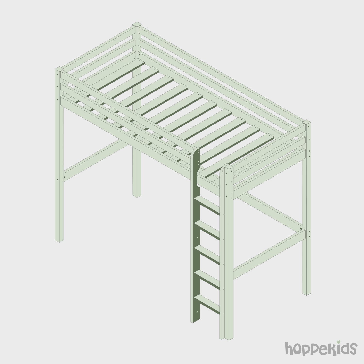 Planche de table longue Hoppekids pour lit mezzanine ECO Luxury et ECO